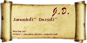 Januskó Dezső névjegykártya