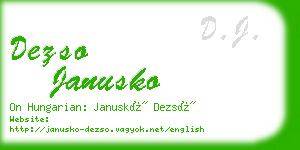 dezso janusko business card